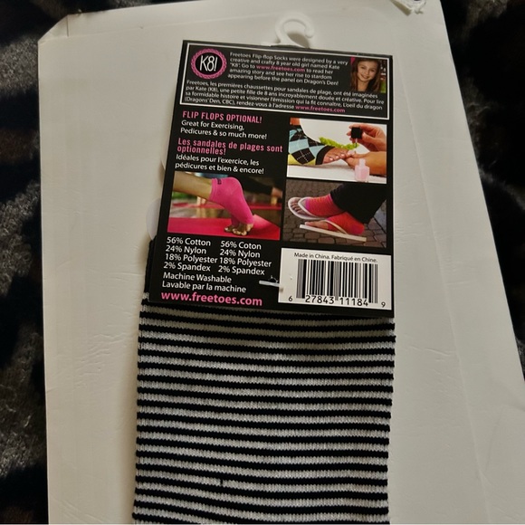 NWT FREE TOES Toeless SOCKS Flip Flop YOGA Exercise PEDICURES Set of 2 - Picture 2 of 6